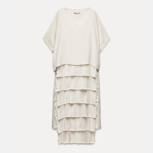 Nwt- Zara- RUFFLED DRESS ZW COLLECTION-Small
